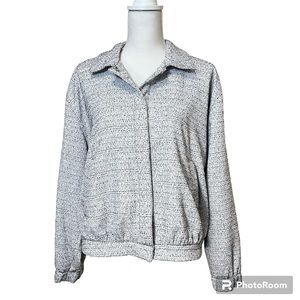 Nine West Black and White Tweed Bomber Jacket